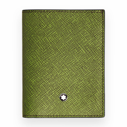 Montblanc Sartorial Leder Mini-Brieftasche 4cc Lindgrün/Cassis 