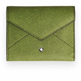 Montblanc Sartorial Leder Trio Brieftasche 6cc Lindgrün/Cassis 