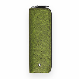 Montblanc Sartorial Leather Case for 1 Writing Instrument with Zip Green/Cassis 