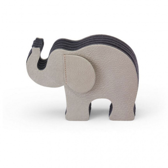 Graf von Faber-Castell Elefant-Stifteköcher aus grauem Nubukleder