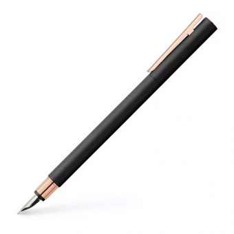Faber-Castell NEO Slim Metall schwarz roségoldfarben Patronenfüllhalter