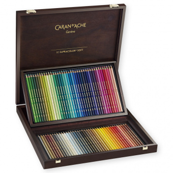 Caran d´Ache Holzkoffer Supracolor Soft 80 Holzfarbstifte