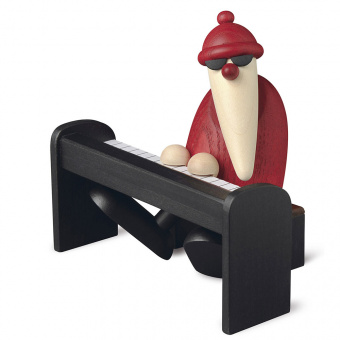 Köhler Musiker-Weihnachtsmann am schwarzen Piano, klein
