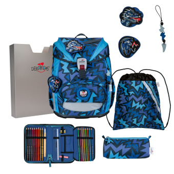 DerDieDas Ergoflex Light Dark Dragon Schulranzen Set