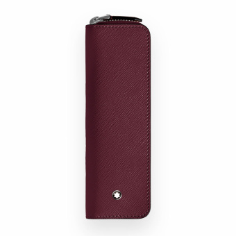 Montblanc Sartorial Leather Case for 1 Writing Instrument with Zip Cassis