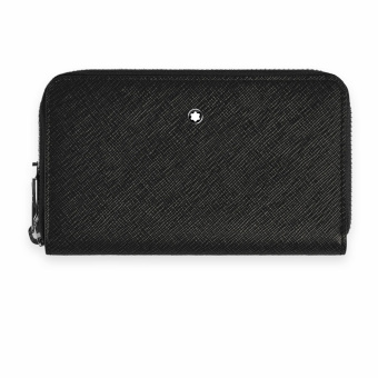 Montblanc Sartorial Brieftasche mit Reissverschluss 12cc Schwarz