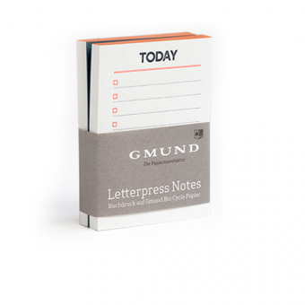 Gmund Letterpress Notes Set - Neon orange/blau