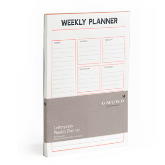 Gmund Letterpress Weekly Planner - Neon orange/blau