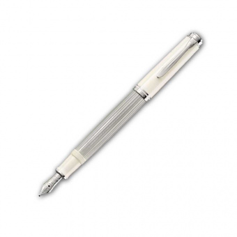 Pelikan Souverän M405 Silber-Weiss Kolbenfüllhalter