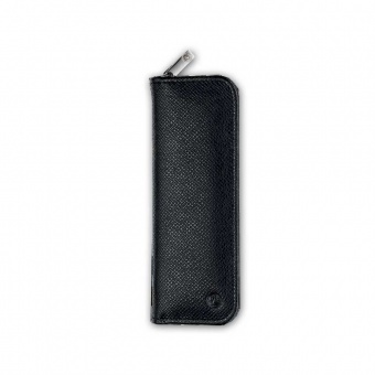 Genarbtes Leder-Etui schwarz, TGX2E, für zwei Schreibgeräte