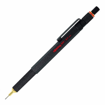 Rotring 800 Feinminenstift mit Drehmechanik und vollversenkbarer Spitze schwarz