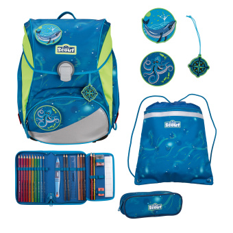 Scout Alpha Schulranzen Set Deep Sea