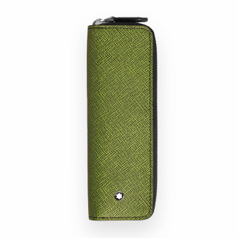 Montblanc Sartorial Leather Case for 1 Writing Instrument with Zip Green/Cassis