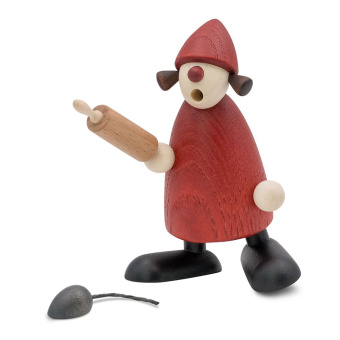 Köhler Weihnachtsfrau mit Nudelholz und Maus 