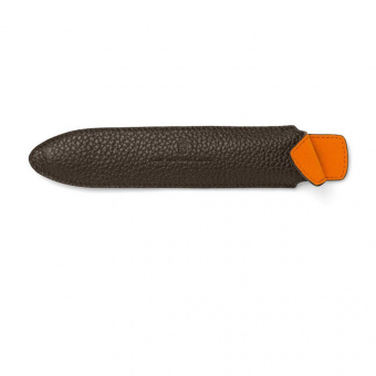 Graf von Faber-Castell Leder Cashmere Steck-Etui für 1 Schreibgerät lang Dunkelbraun