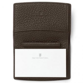 Graf von Faber-Castell Leder Cashmere Notizblocketui mit Schlaufe Dunkelbraun