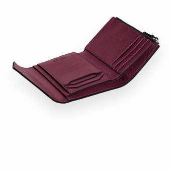Montblanc Sartorial Leder Trio Brieftasche 6cc Lindgrün/Cassis