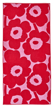 marimekko Unikko Handtuch Rot/Rosa 70 x 150 cm