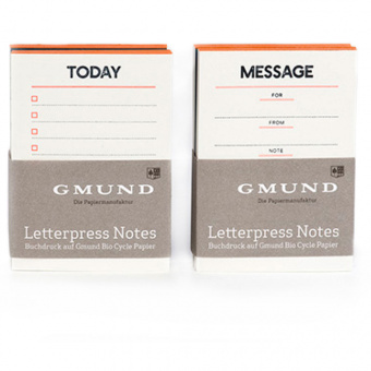 Gmund Letterpress Notes Set - Neon orange/blau