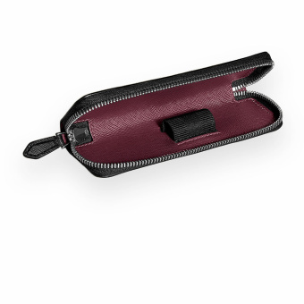 Montblanc Sartorial Leather Case for 1 Writing Instrument with Zip Green/Cassis