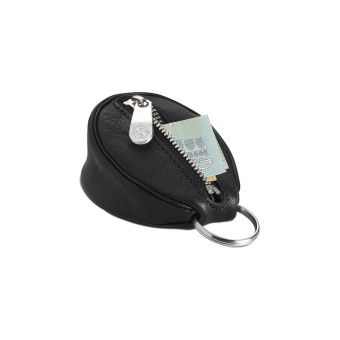 Sonnenleder Schlüsselanhänger mit Etui Puccini Schwarz