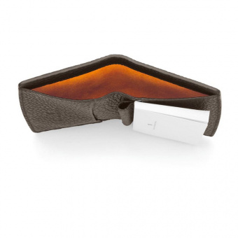 Graf von Faber-Castell Leder Cashmere Notizblocketui mit Schlaufe Dunkelbraun