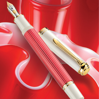 Pelikan Souverän M600 Special Edition Rot-Weiss Kolbenfüllhalter