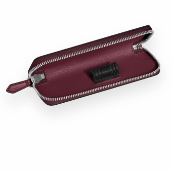 Montblanc Sartorial Leather Case for 1 Writing Instrument with Zip Cassis