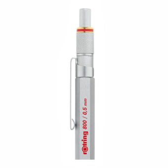 Rotring 800 Feinminenstift mit Drehmechanik und vollversenkbarer Spitze silber