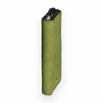 Montblanc Sartorial Leder Etui für 2 Schreibgeräte mit Reissverschluss Lindgrün/Cassis