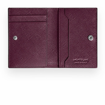 Montblanc Sartorial Leder Mini-Brieftasche 4cc Lindgrün/Cassis 