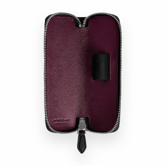 Montblanc Sartorial Leather Case for 1 Writing Instrument with Zip Green/Cassis