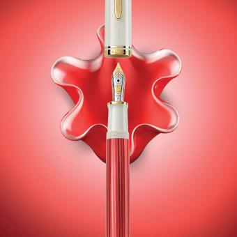 Pelikan Souverän M600 Special Edition Rot-Weiss Kolbenfüllhalter