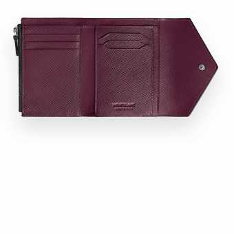 Montblanc Sartorial Leder Trio Brieftasche 6cc Lindgrün/Cassis