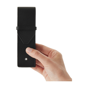Montblanc Sartorial Leder Etui für 2 Schreibgeräte Schwarz