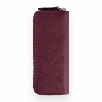 Montblanc Sartorial Leather Case for 2 Writing Instruments with Zip Cassis