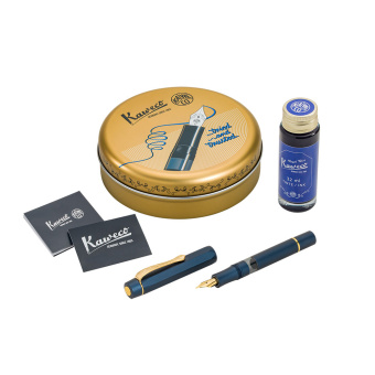 Kaweco AL SPORT Kolbenfüllhalter Starter Set navy M -Mittel