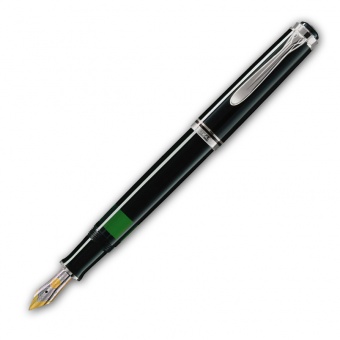 Pelikan Souverän M405 Kolbenfüllhalter Schwarz-Silber